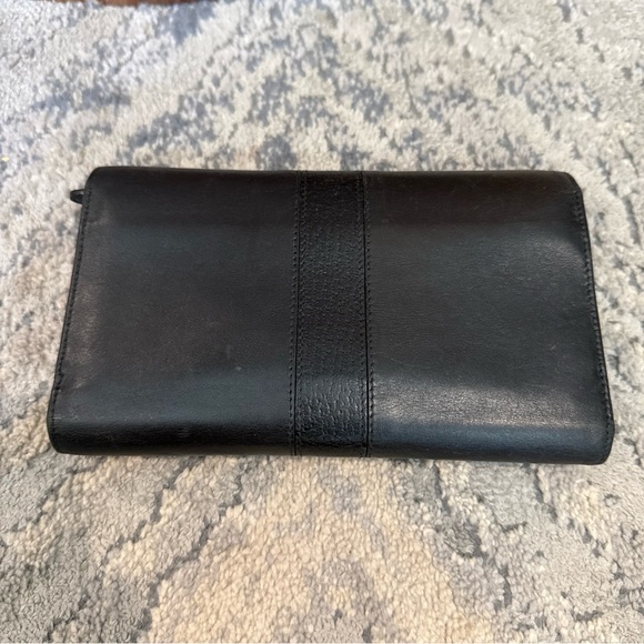 Vintage Coach Black Leather Bifold Envelope Clutch Wallet - Picture 5 of 9
